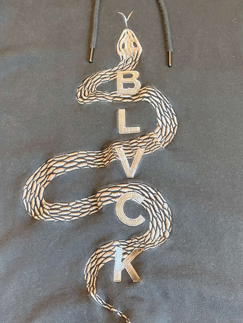 Black BLVCK Men's Black Snake Graphic Hoodie - Picture 2 of 7